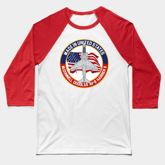 McDonnell Douglas AV-8B Harrier II Baseball T-Shirt by MBK